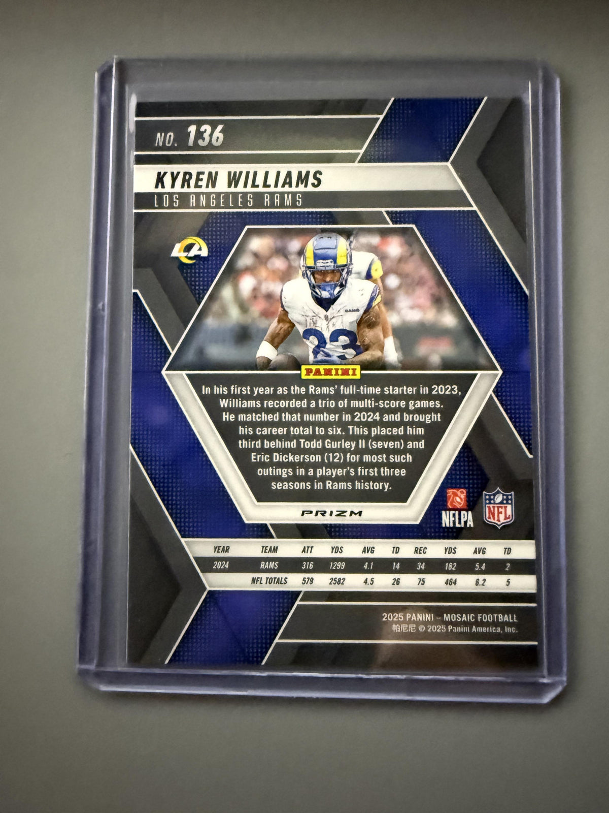 2025 Panini Mosaic #136 Kyren Williams Mosaic Green