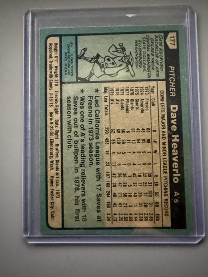 1980 Topps #177 Dave Heaverlo