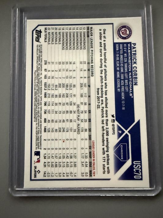 2023 Topps Chrome Update #USC70 Patrick Corbin Negative