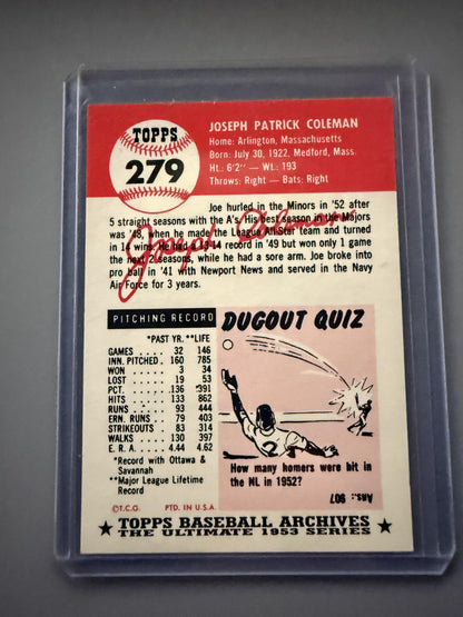 1991 Topps Archives 1953 #279 Joe Coleman