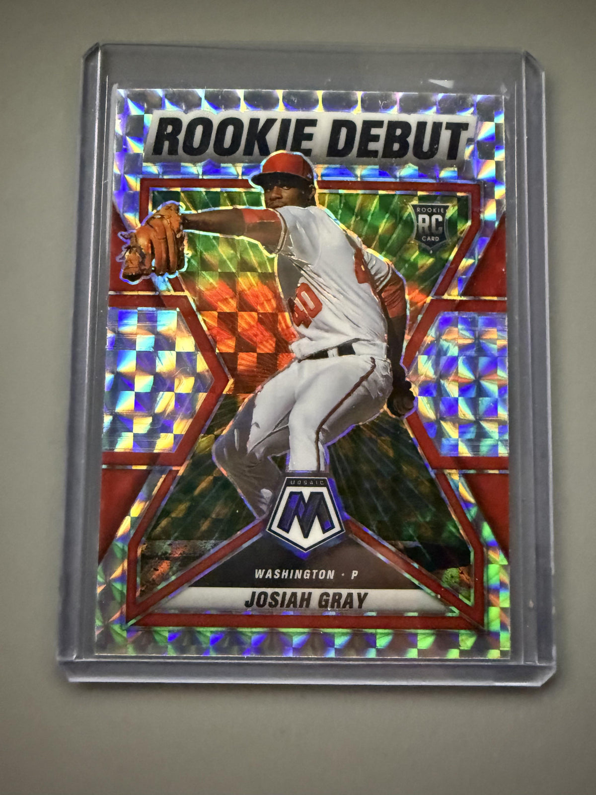 2022 Panini Mosaic #RD-7 Josiah Gray Rookie Debut Mosaic