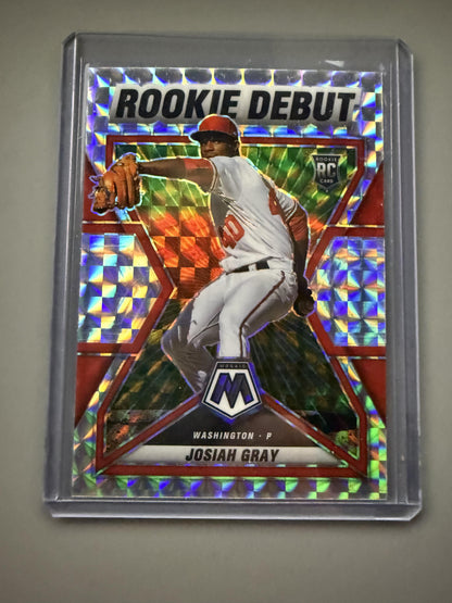 2022 Panini Mosaic #RD-7 Josiah Gray Rookie Debut Mosaic