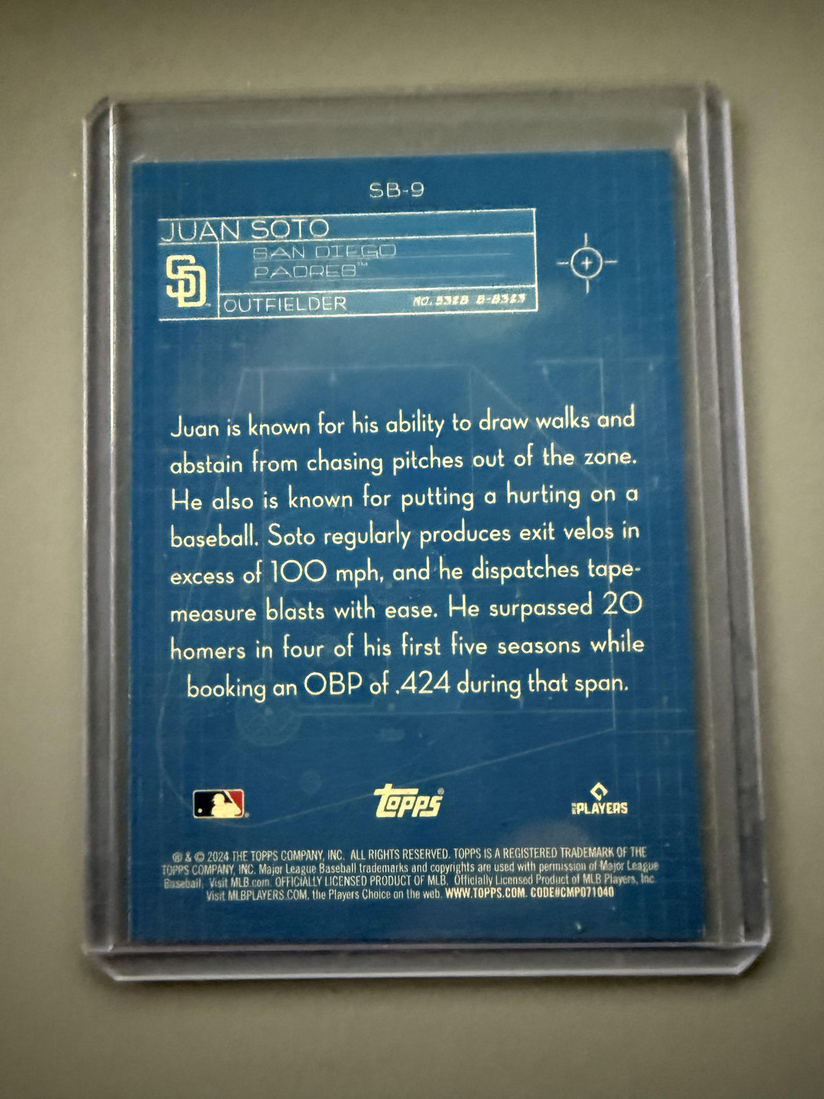 2024 Topps #SB-9 Juan Soto Superstar Blueprint