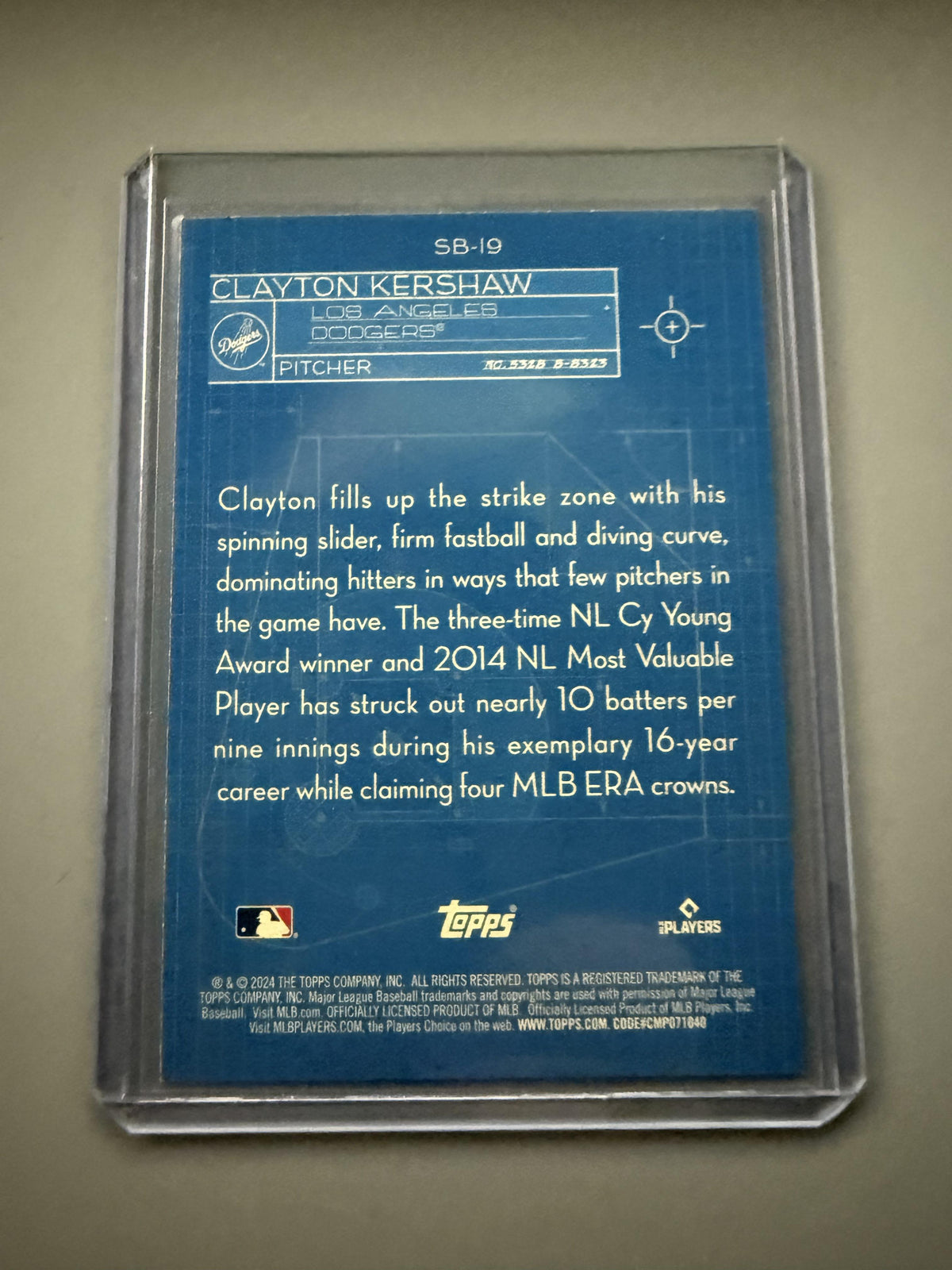 2024 Topps #SB-19 Clayton Kershaw Superstar Blueprint