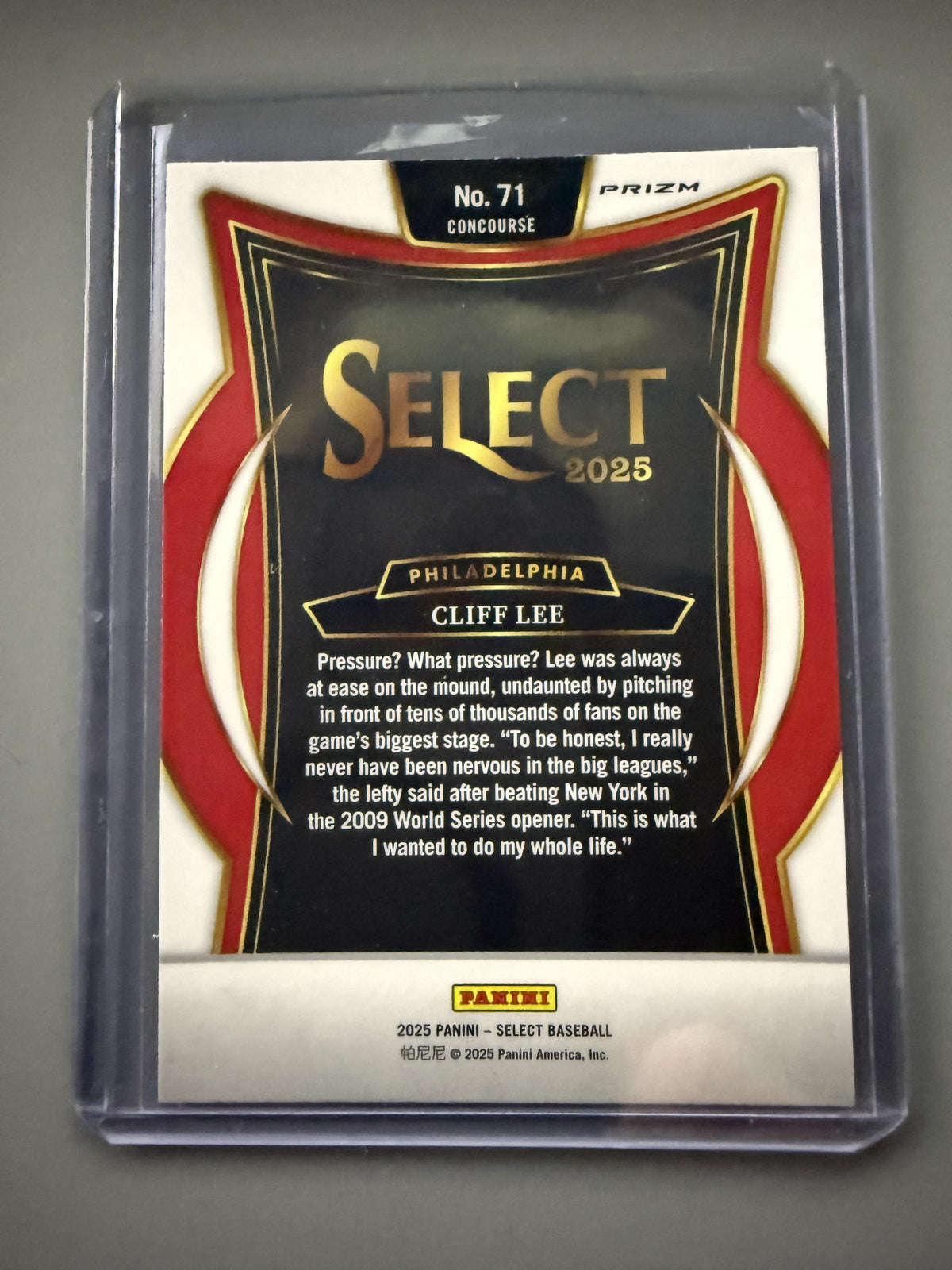 2025 Panini Select #71 Cliff Lee Silver Prizm