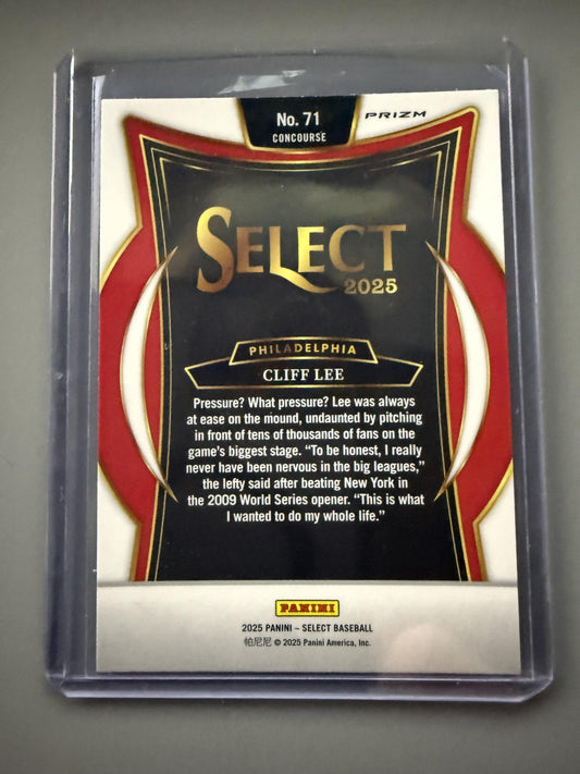 2025 Panini Select #71 Cliff Lee Silver Prizm