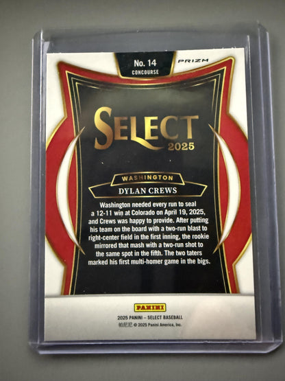 2025 Panini Select #14 Dylan Crews Silver Prizm