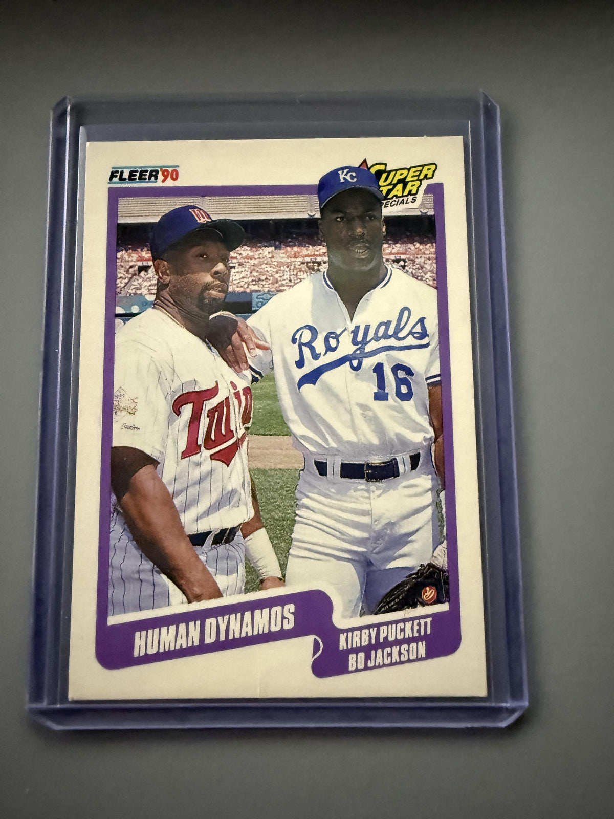 1990 Fleer Canadian #635 Human Dynamos (Kirby Puckett / Bo Jackson) SSS, CPC