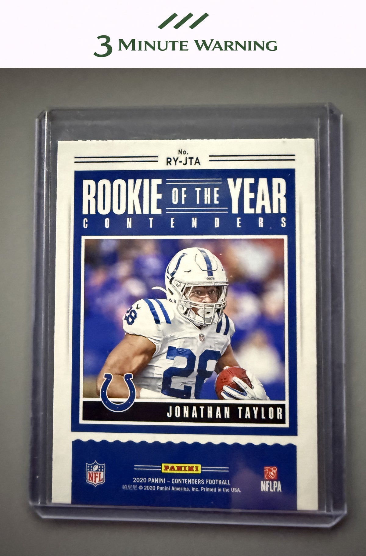 2020 Panini Contenders #RY-JTA Jonathan Taylor Rookie of the Year Contenders
