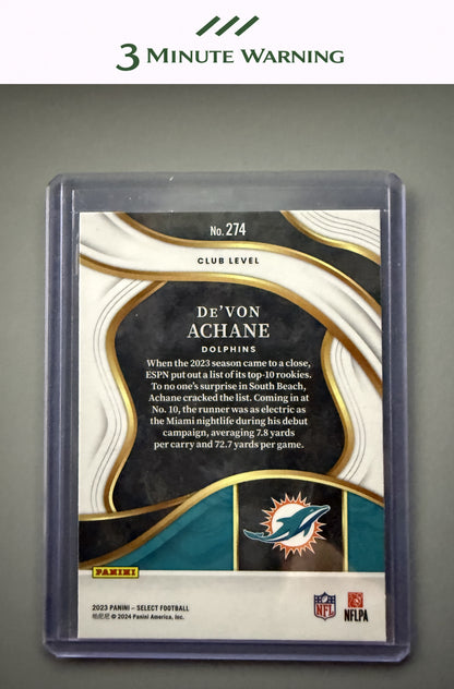2023 Panini Select #274 De'Von Achane Silver Prizm
