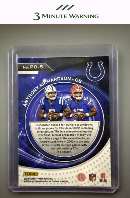 2023 Panini Prizm #PO-5 Anthony Richardson Portals Prizm Green