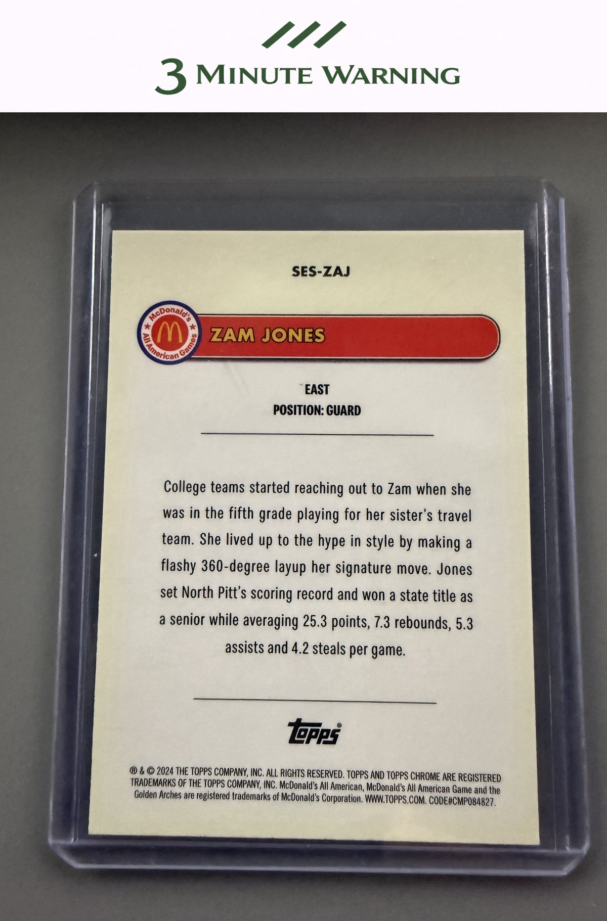 2024 Topps McDonald's #SES-ZAJ Zamareya Jones Major Stars Blue RayWave Refractor