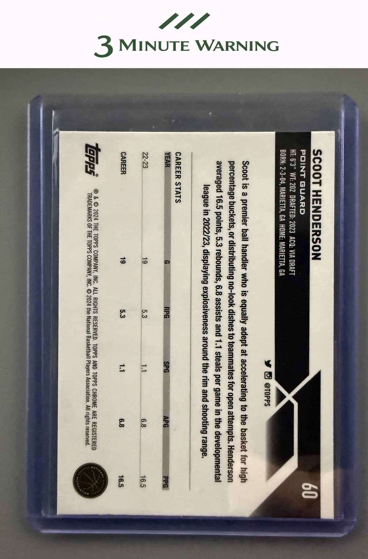 2023-24 Topps Chrome #60 Scoot Henderson
