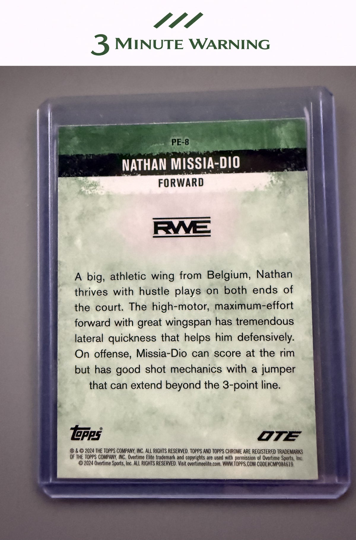 2023-24 Topps Chrome Overtime Elite #PE-8 Nathan Missia-Dio Phys Ed