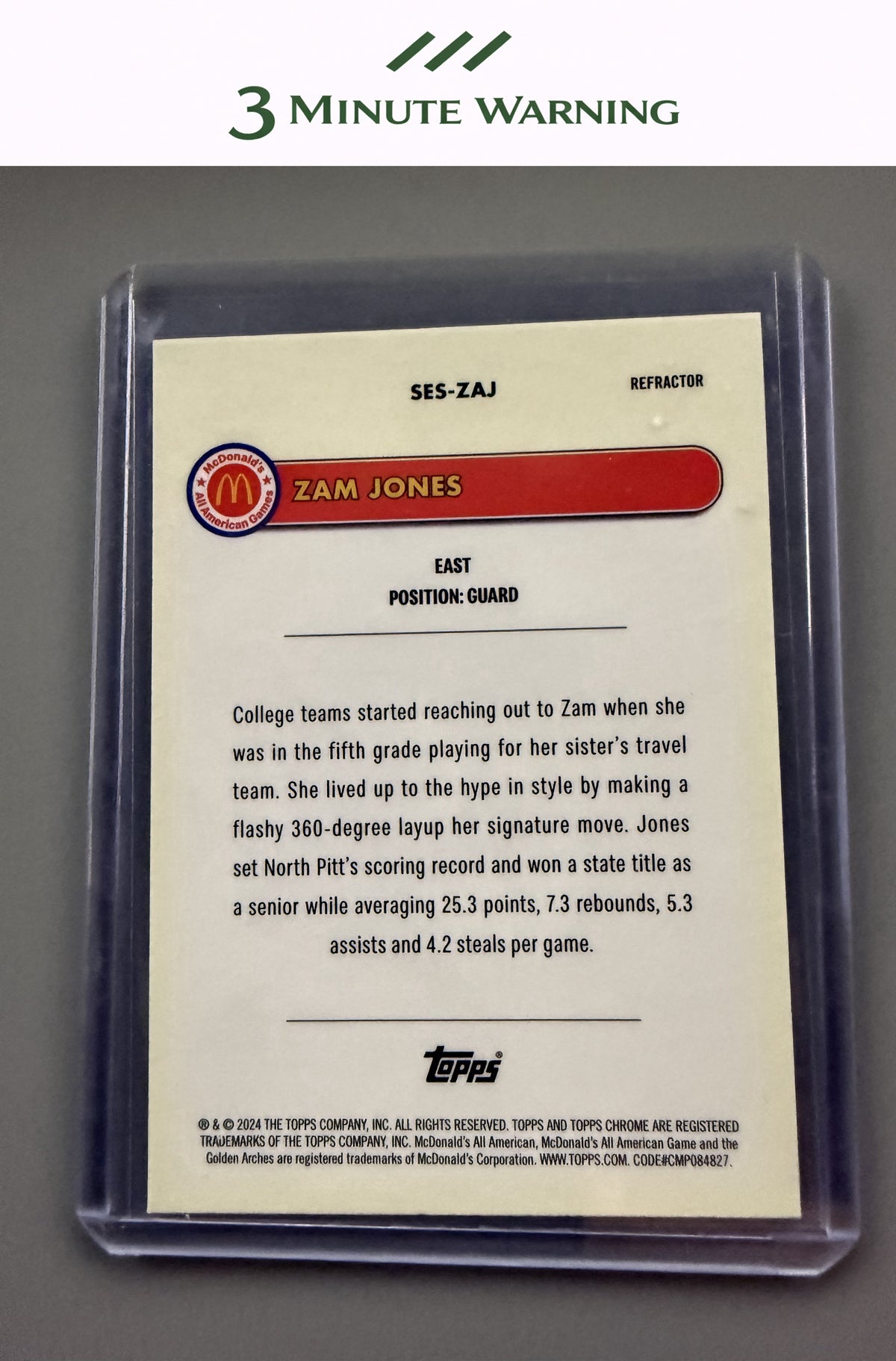 2024 Topps Chrome McDonald's All-American #SES-ZAJ Zamareya Jones Major Stars Refractor
