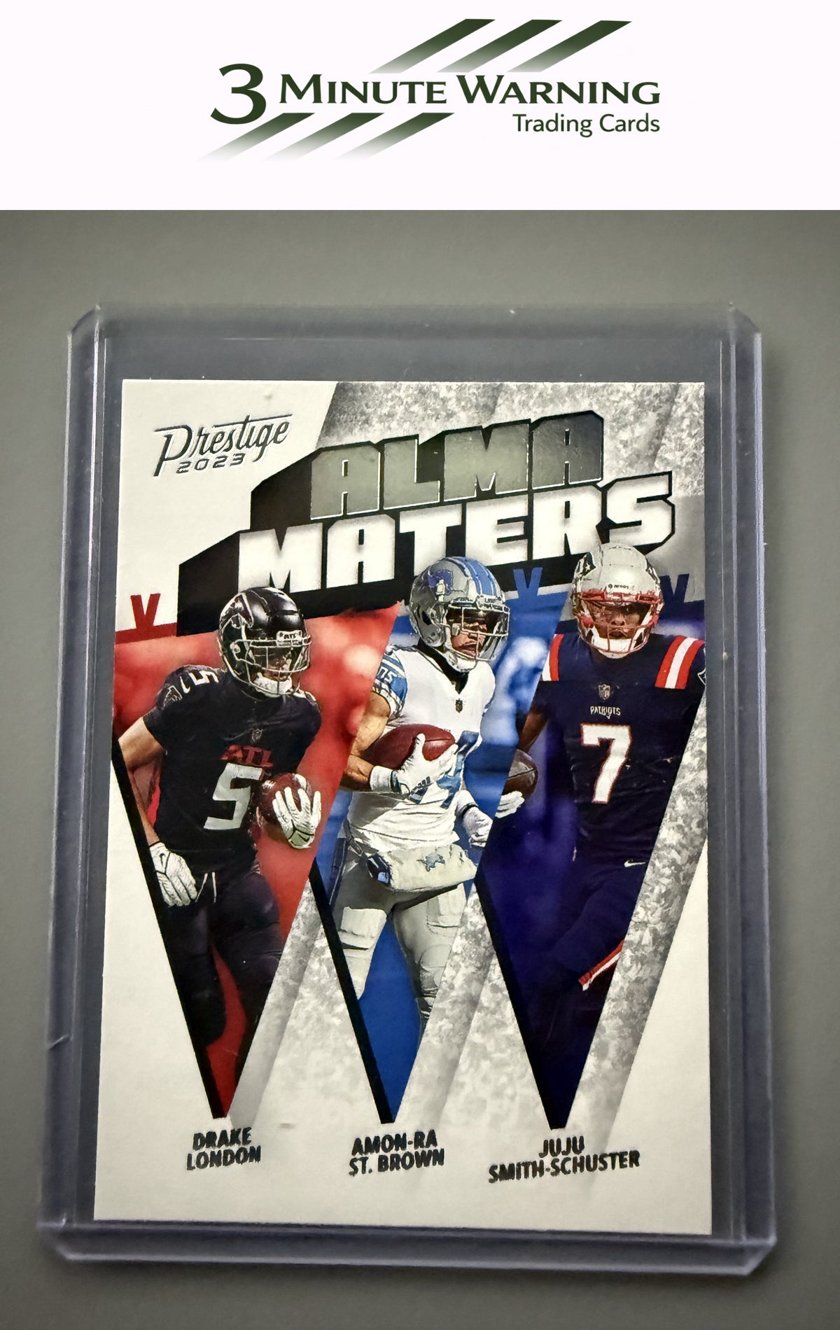 2023 Panini Prestige #AM-25 Amon-Ra St. Brown / Drake London / JuJu Smith-Schuster Alma Maters