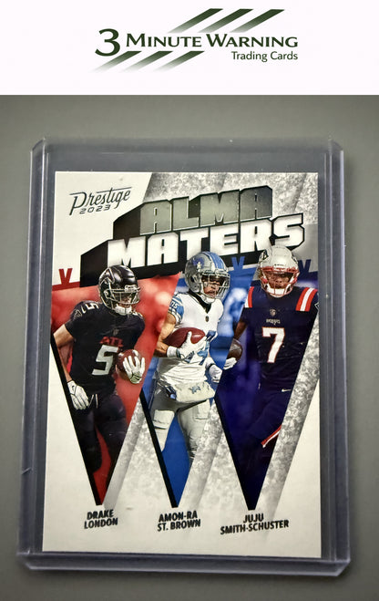 2023 Panini Prestige #AM-25 Amon-Ra St. Brown / Drake London / JuJu Smith-Schuster Alma Maters