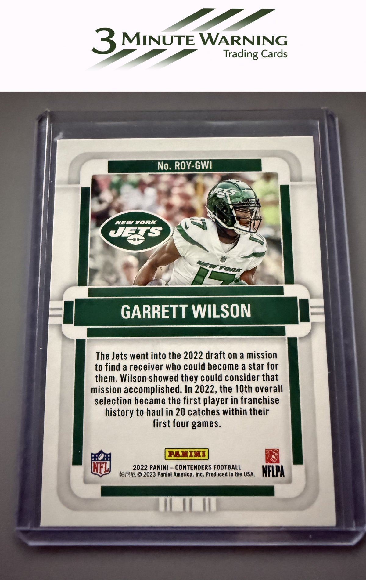 2022 Panini Contenders #ROY-GWI Garrett Wilson Rookie of the Year Contenders