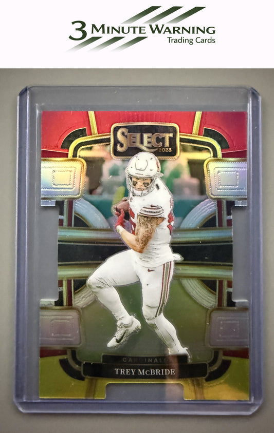 2023 Panini Select #1 Trey McBride Red and Yellow Prizm Die Cut