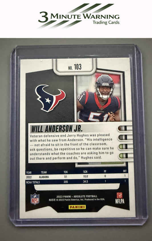 2023 Panini Absolute #103 Will Anderson Jr. Retail