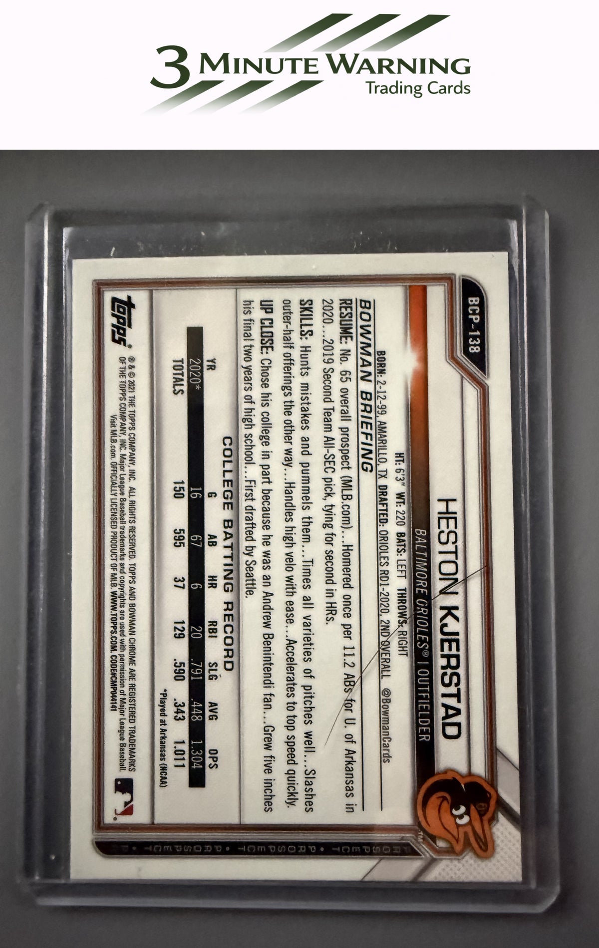 2021 Bowman #BCP-138 Heston Kjerstad Chrome Prospects