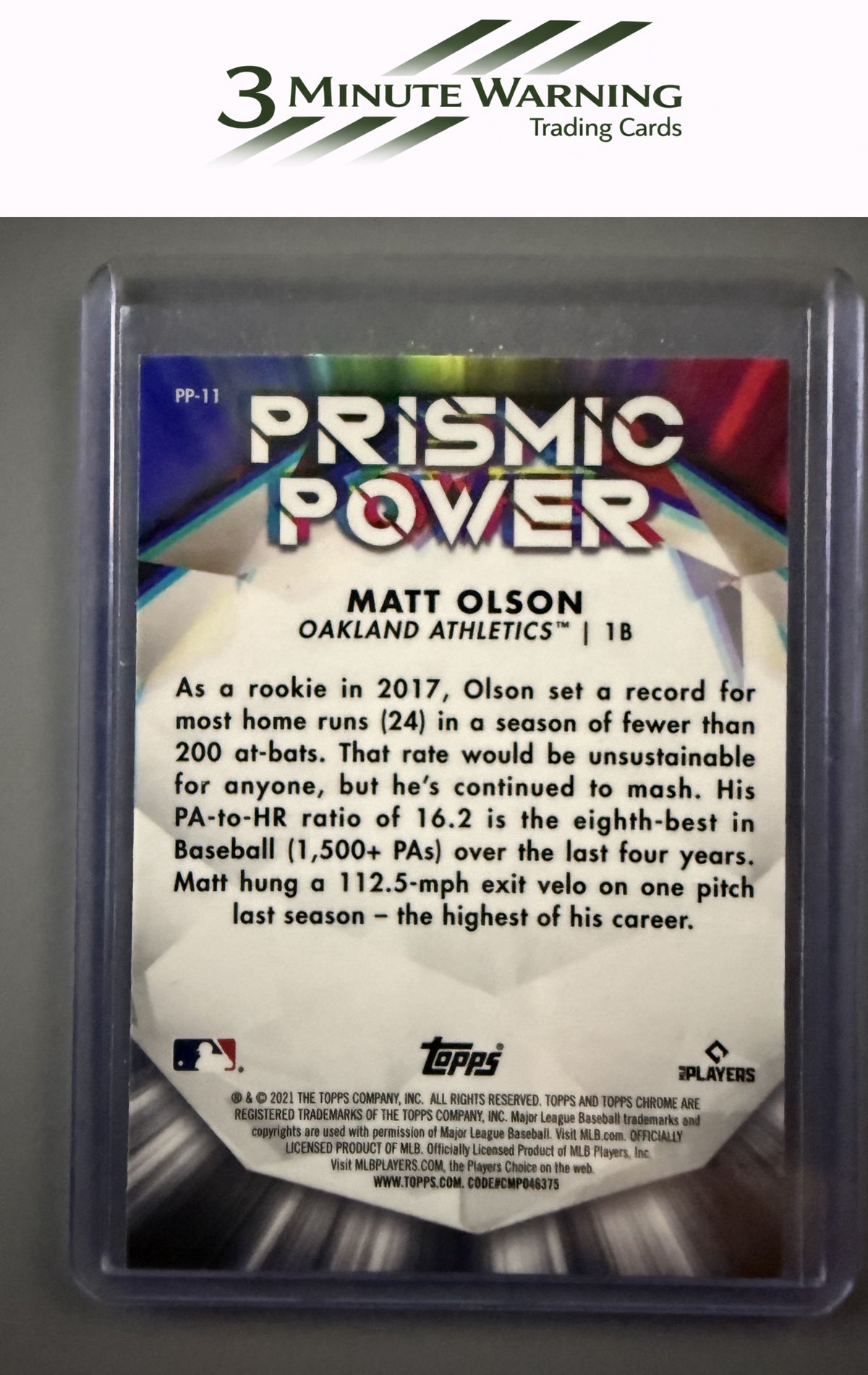 2021 Topps Chrome #PP-11 Matt Olson Prismic Power