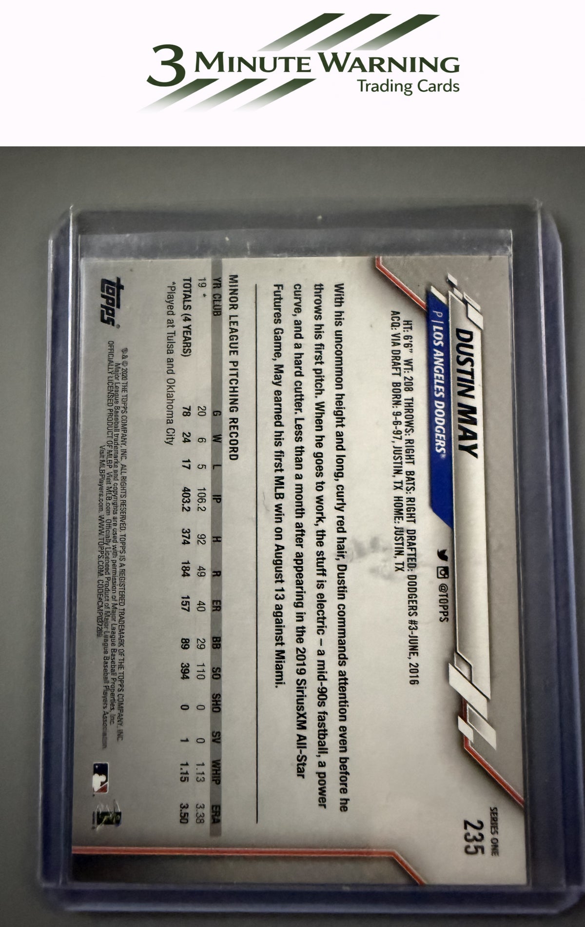 2020 Topps #235 Dustin May
