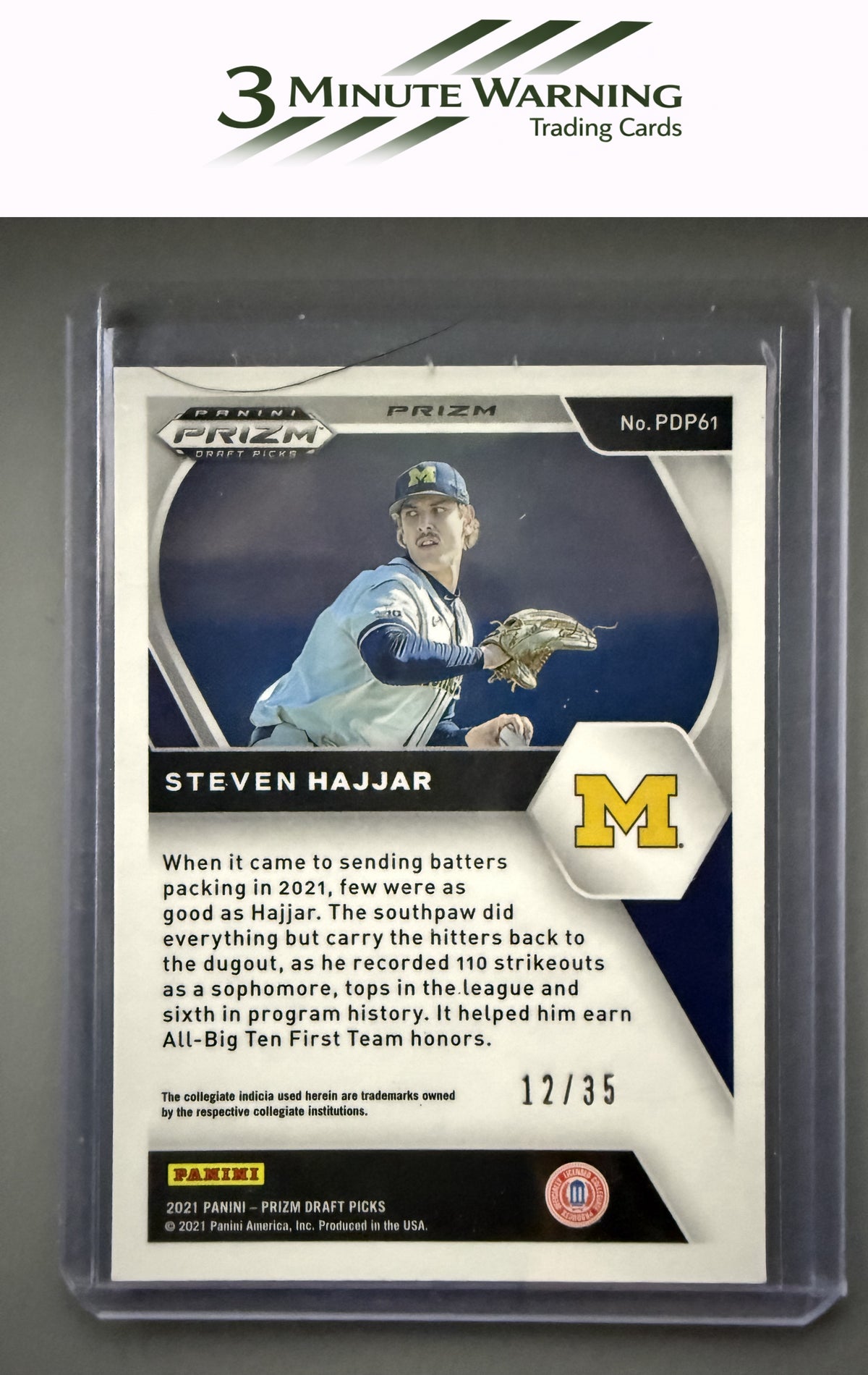 2021 Panini Prizm Draft Picks #PDP61 Steven Hajjar Power Plaid Prizm #/35