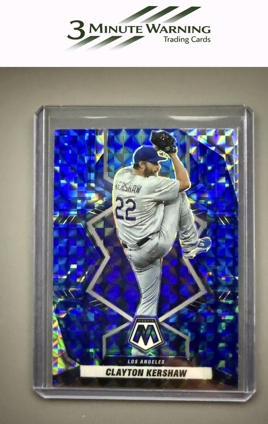 2022 Panini Mosaic #136 Clayton Kershaw Blue Camo Mosaic