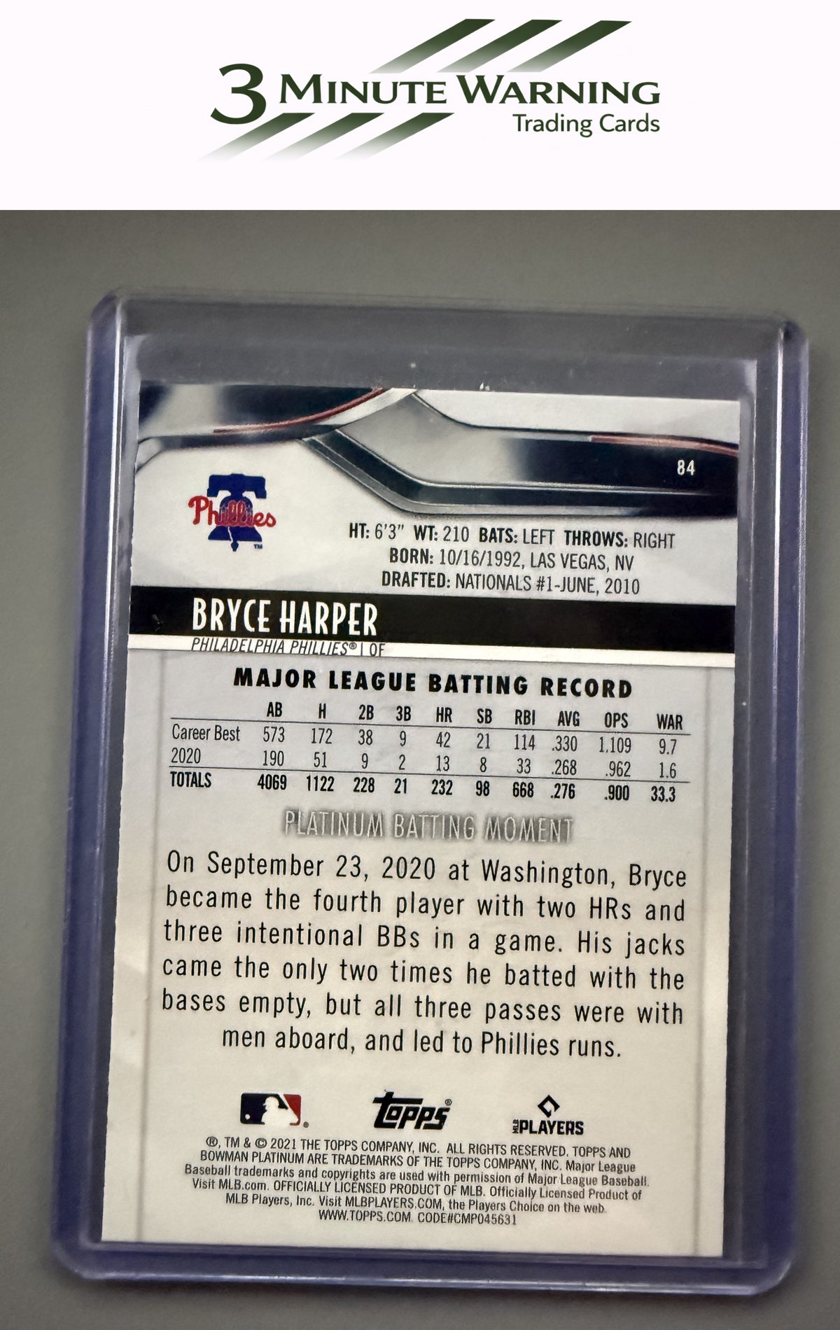 2021 Bowman Platinum #84 Bryce Harper