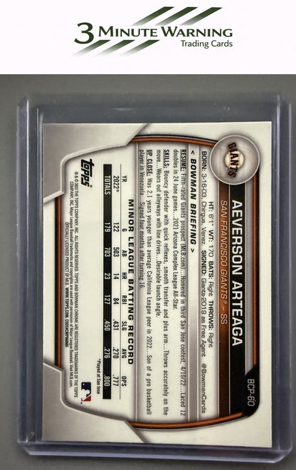2023 Bowman #BCP-60 Aeverson Arteaga Chrome Prospects
