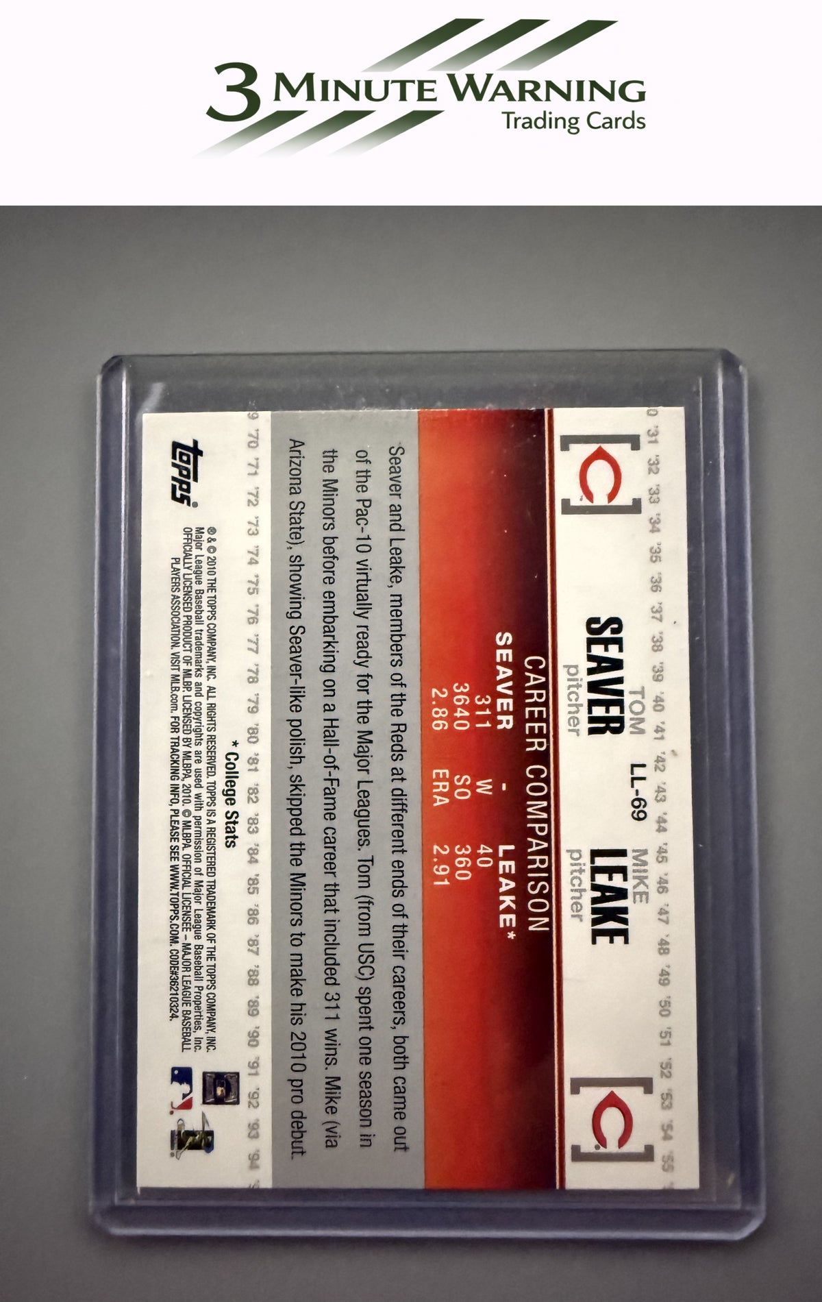 2010 Topps Update #LL-69 Tom Seaver / Mike Leake Legendary Lineage