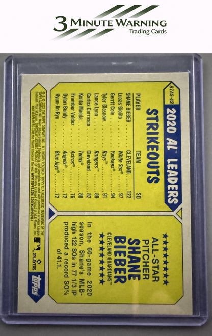 2022 Topps #87AS-42 Shane Bieber 1987 Topps Baseball 35th Anniversary All-Stars