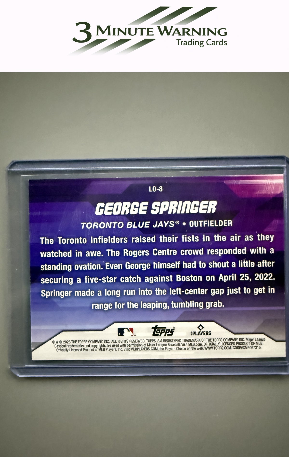 2023 Topps Update #LO-8 George Springer Laid Out