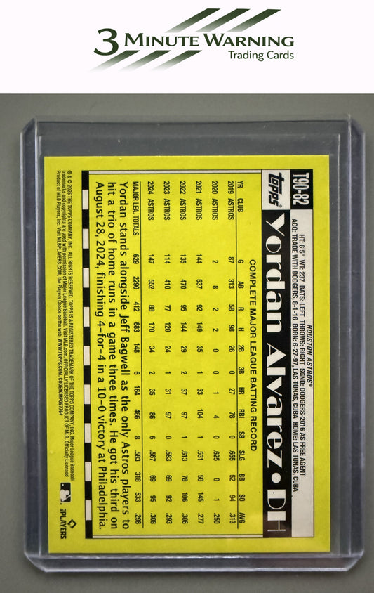 2025 Topps #T90-82 Yordan Alvarez 1990 Topps Baseball 35th Anniversary