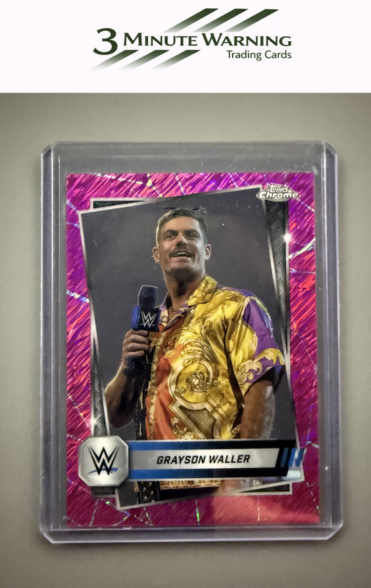 2025 Topps Chrome WWE #13 Grayson Waller Pink Shimmer Refractor