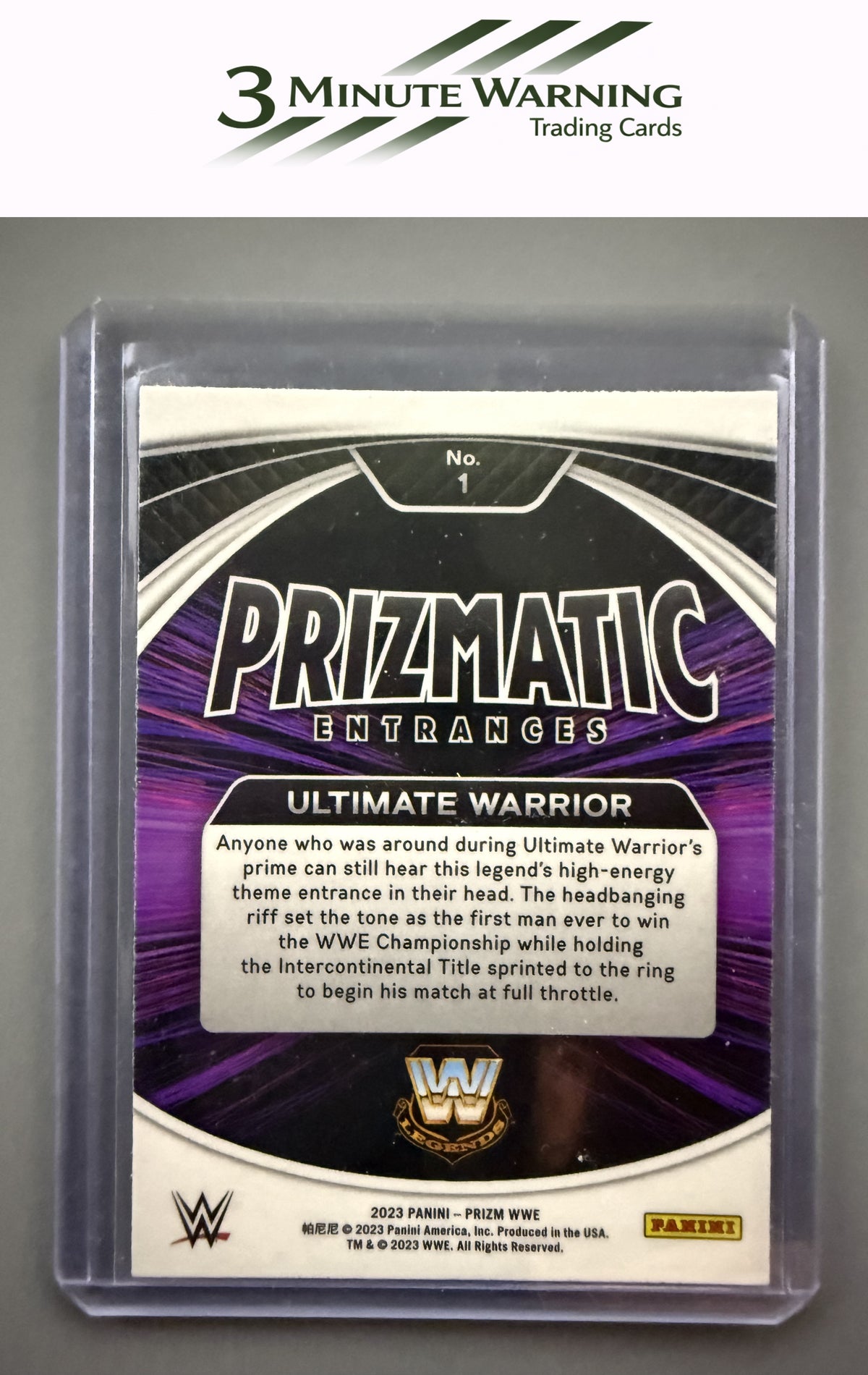 2023 Panini Prizm WWE #1 Ultimate Warrior Prizmatic Entrances
