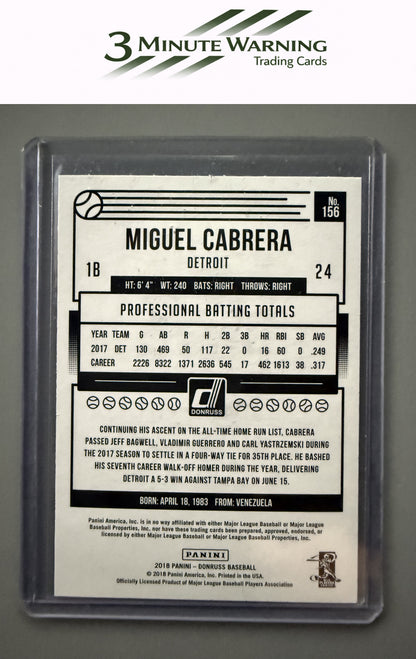 2018 Donruss #156 Miguel Cabrera Holo Blue