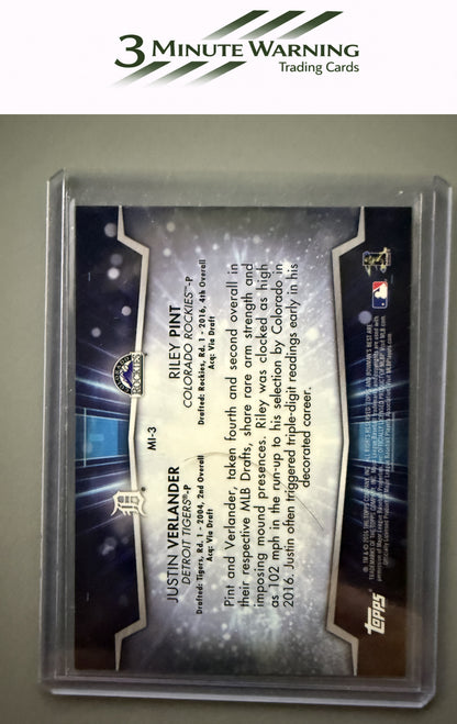 2016 Bowman's Best #MI-3 Riley Pint / Justin Verlander Mirror Image