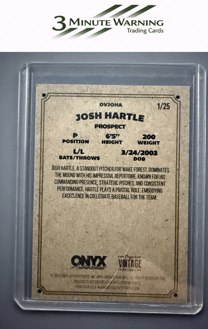 2024 Onyx Vintage #OVJOHA Josh Hartle Red Bordered 1/25