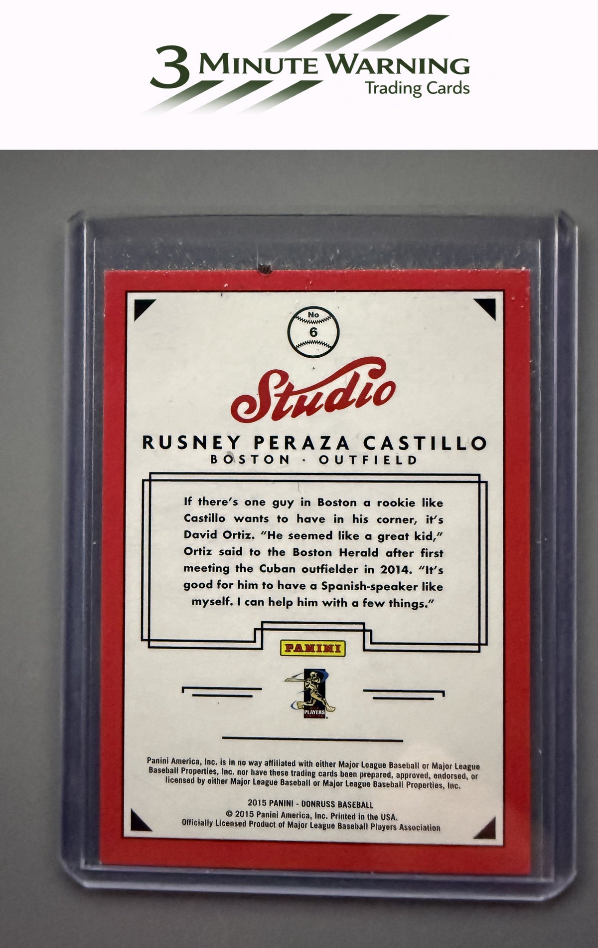2015 Donruss #6 Rusney Castillo Studio