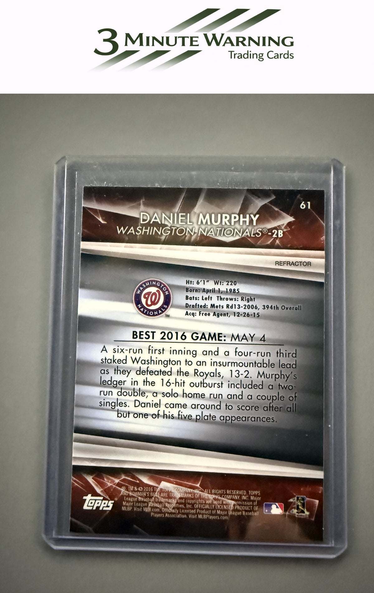 2016 Bowman's Best #61 Daniel Murphy