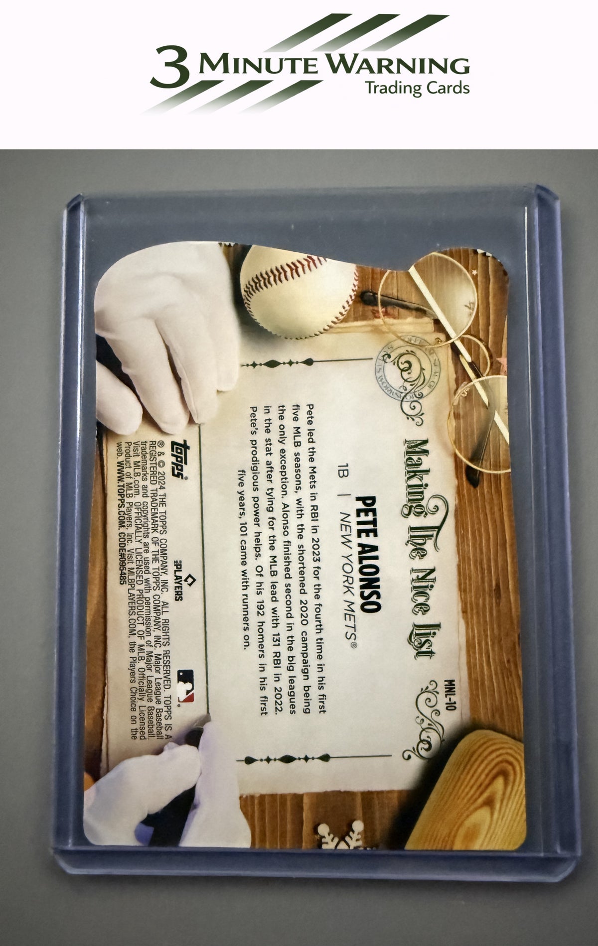2024 Topps Holiday #MNL-10 Pete Alonso Making the Nice List