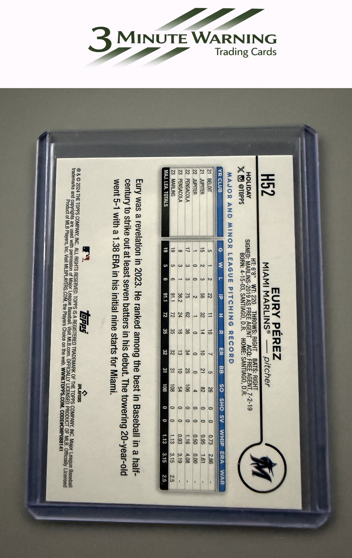 2024 Topps Holiday #H52 Eury Pérez