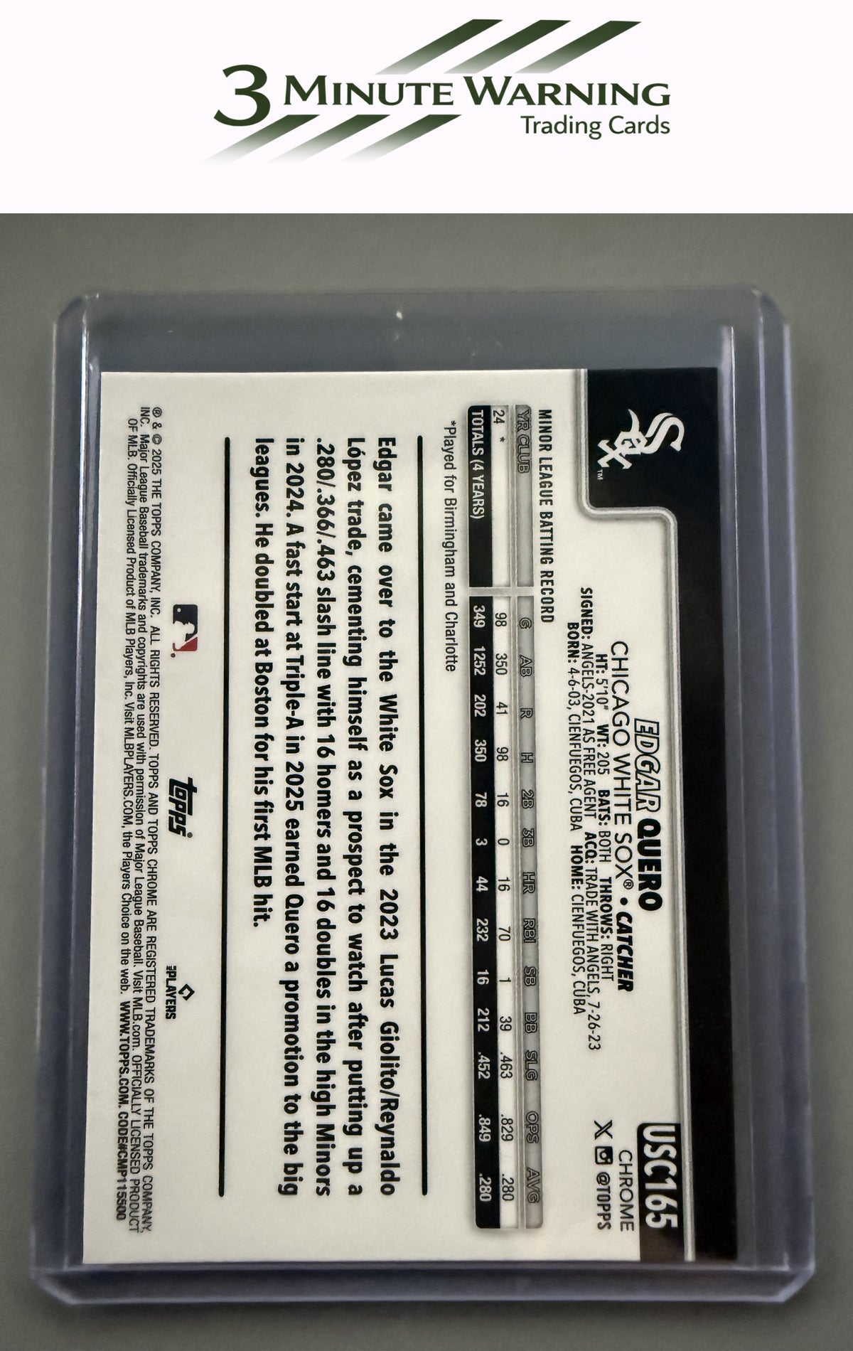2025 Topps Chrome Update #USC165 Edgar Quero