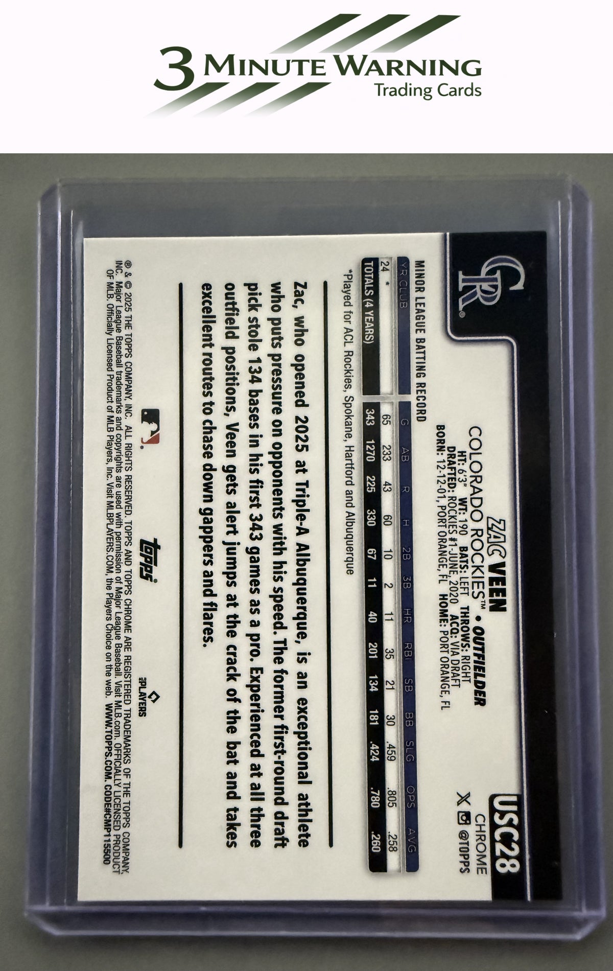 2025 Topps Chrome Update #USC28 Zac Veen