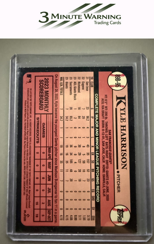 2024 Topps #89B-95 Kyle Harrison 1989 Topps Baseball 35th Anniversary