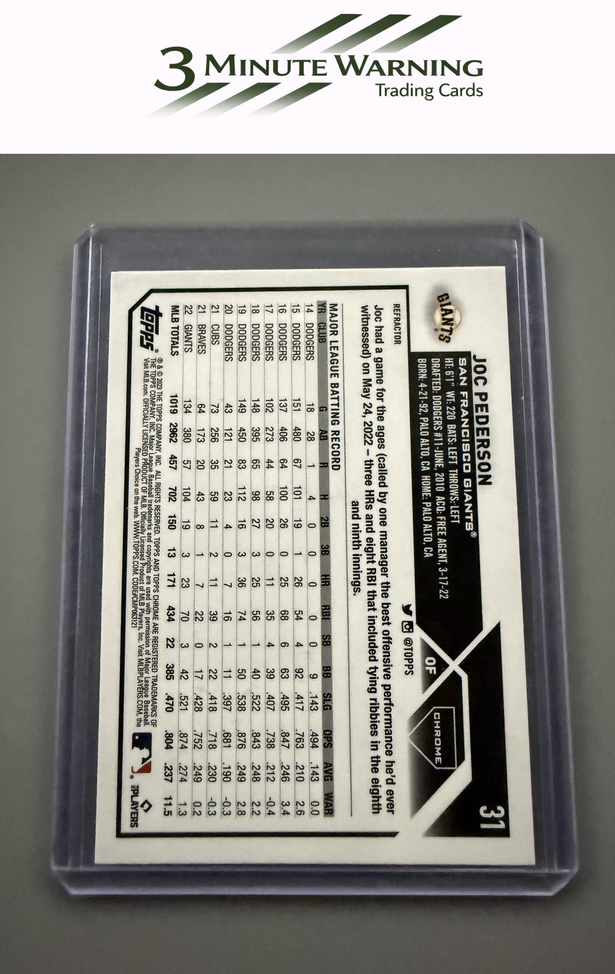 2023 Topps Chrome #31 Joc Pederson Refractor