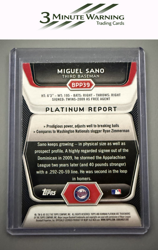 2012 Bowman Platinum #BPP39 Miguel Sano Prospects Refractor