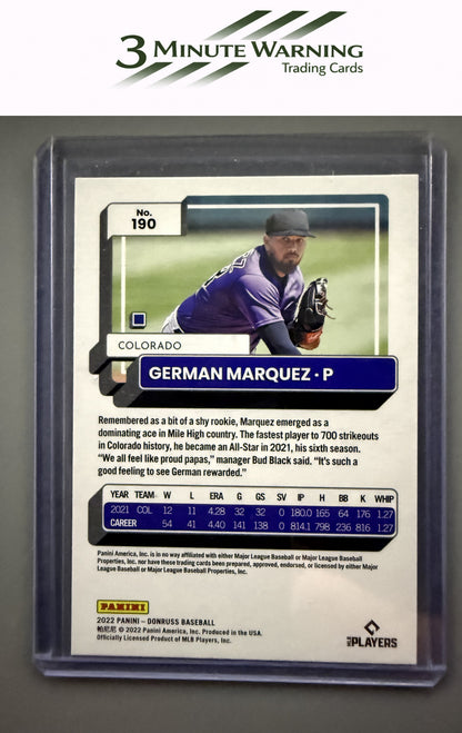 2022 Donruss #190 German Marquez Holo Purple